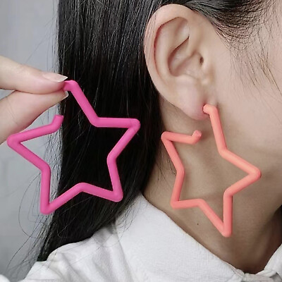 #ad Large Geometric Personality Acrylic Earrings Simple Ear Studs Accessories