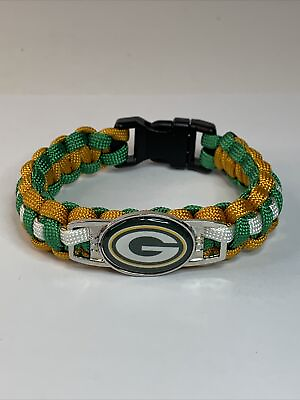 #ad **NEW** Green Bat Packers NFL Team Logo Paracord Survivor Bracelet