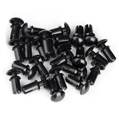#ad US Stock 100pc R3055 Nylon Push Type Rivets Black Plastic Letter Rivets M3X5.5mm