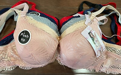 #ad New 6 pcs lot wire front all lace multicolor light padded full cover demi bras $22.99