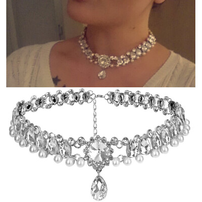 #ad Neck Jewelry Women Necklaces Rhinestone Choker Crystal Choker Wedding Choker