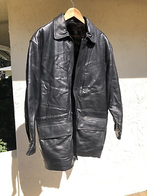 #ad Andrew Marc  Mens Leather Heavy Jacket W Fur Lining*M Size quot;No Smells”Save Big$$