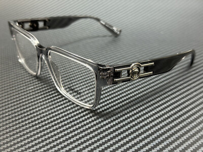 #ad VERSACE VE3346 593 Grey Transparent Men#x27;s 53 mm Eyeglasses