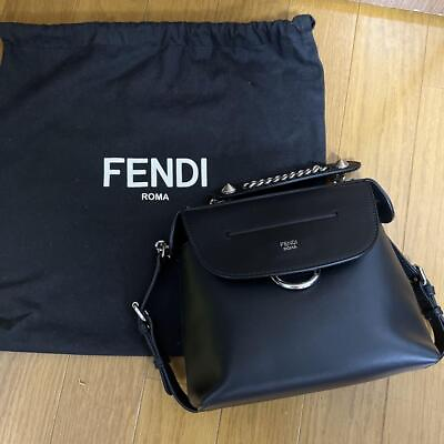 #ad FENDI 3way Mini Shoulder Bag Backpack Black Leather 240408N