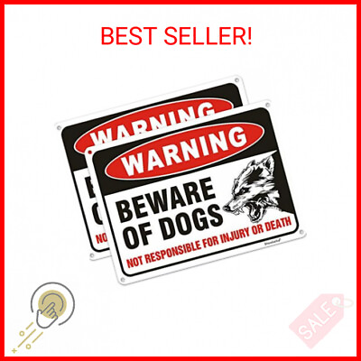 #ad 2 Pack Beware of Dog SignMetal Rust Free Aluminum Warning Signs UV Coating Re $11.00