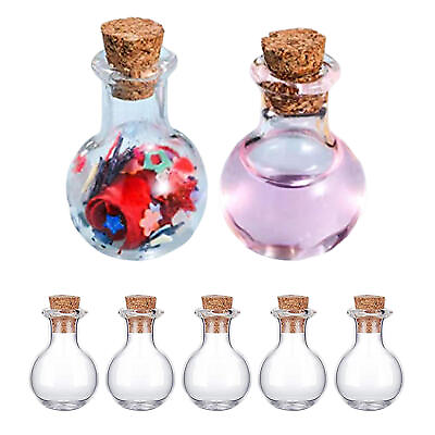#ad Tiny Glass Bottle Mini Glass Bottles With Wooden Cork Drift Bottle 10Pcs