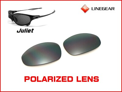 #ad LINEGEAR Polarized Replacement Lens for Oakley Juliet Flash Black JU FB POLA