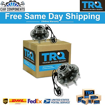 #ad TRQ New Front Wheel Hub amp; Bearing Pair For 2007 2014 Chevy Escalade GMC Cadillac