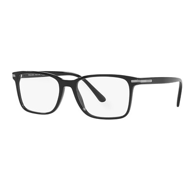 #ad Prada PR 14WV 1AB1O1 Black Plastic Rectangle Eyeglasses 54mm