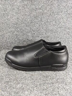 #ad Srmax Ashland Black Leather Slip On Work Shoes Sz 9 Mens