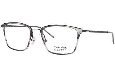 #ad New Morel Lightec LT 30265L NG21 Square Crystal Gray Horn Eyeglasses Authentic