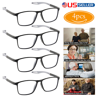 #ad 4 Pack Reading Glasses Anti Blue Light 1.0 1.5 2.0 2.5 3.0 3.5 4.0 Men Women US