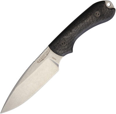 #ad Bradford Knives Guardian Black 3D Carbon Fiber 3quot; N690 Fixed Hunting Knife FE114
