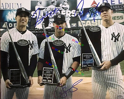 #ad Aaron Judge Giancarlo Stanton Gary Signed Autographed Signed 8x10 Photo Reprint