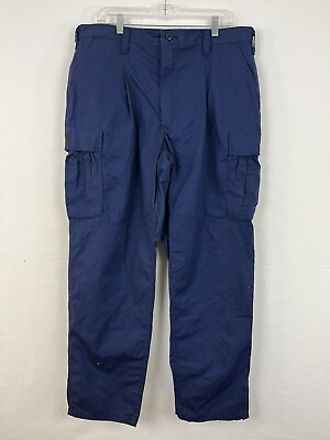 #ad Mens Blue Large Straight Leg Regular Fit Cargo Hunting Pants