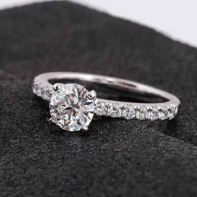 #ad Simple amp; Elegant Engagement Ring 1.7 CT Simulated Diamond Ring 925 Silver Plated
