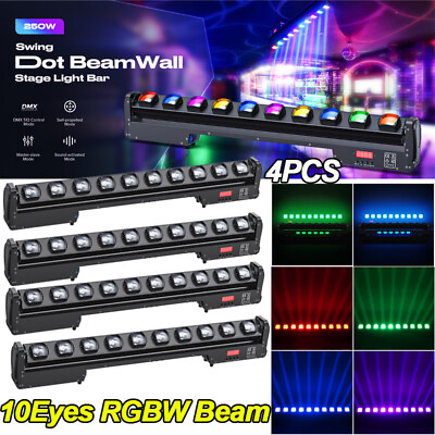 #ad LED Beam 10x25W RGBW 10Eyes Moving Head Stage Light Wall Washer For DJ Disco KTV