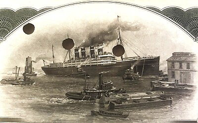 #ad Antique 1910s Titanic International Mercantile Marine Stock Certificate Blue #1