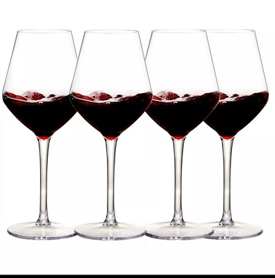 #ad 4 Pack Wine Plastic Glasses 15OZ Unbreakable Wine Glasses Tritan Wine Glasses