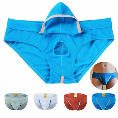 #ad Mens Penis Hole Boxer Shorts Men Open Front Underwear Sexy Pouch Underpants CA