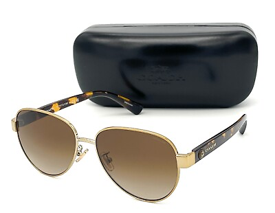 #ad COACH HC7111 900513 Light Gold Brown Gradient 57mm Sunglasses
