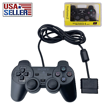 #ad Wired Controller For Sony PlayStation PS2 PS1 2.4GHz Dual Vibration Gamepad
