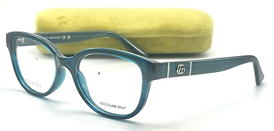 #ad NEW GUCCI GG1115O 003 BLUE AUTHENTIC EYEGLASSES 53 17 145 W CASE