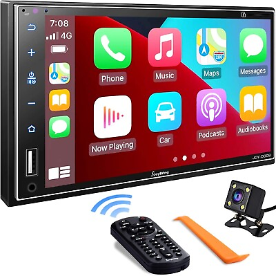 #ad 7#x27;#x27; Double 2Din Car Stereo Radio Apple Carpaly Android Auto HD Multimedia Camera