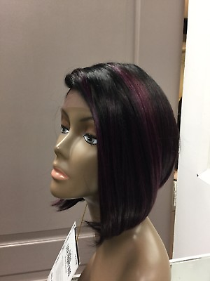 #ad Hair Republic Short V Bob Fashion HD Lace Front Wig NBS I200 HL1Black WINE $39.99