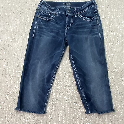 #ad Silver Jeans Suki Mid Slim Denim Shorts Altered Size 28*