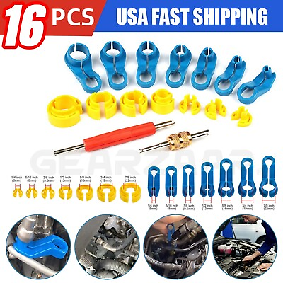 #ad 16Pcs AC Disconnect Fuel Line Disconnect Tool Set–Car Removal Tool Kit US STOCK