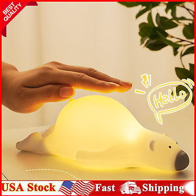 #ad Lying Polar Bear Silicone Lamp Lovely Night Light Bedside LED Light US