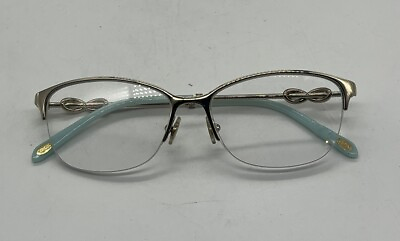 #ad Tiffany amp; Co TFamp;CO Semi Rimless Eyeglasses Glasses Brushed Pale Gold READ
