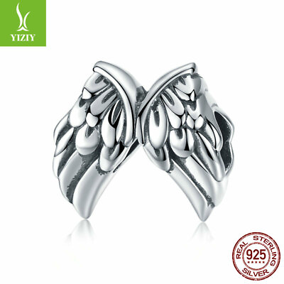 #ad Women 925 Silver Guardian Wings Charm Jewelry Present Fit Bracelets amp; Necklace