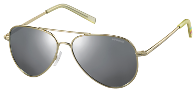 #ad Polaroid Sunglasses For Kids PLD8015N Gold Silver Pilot Mirror Polarized