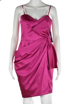 #ad NEW Jill Stuart Dress Size 8 Pink Metallic Sheath Above Knee Spaghetti Strap NWT