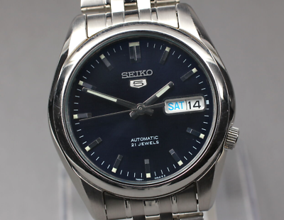 #ad Excellent5 SEIKO 5 7S26 01V0 SNK357 Blue Dial Automatic Men Watch From JAPAN