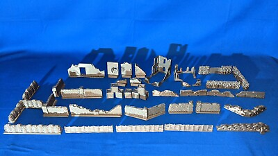 #ad 41 Wall Scatter Terrain Pieces 3d printed Grey