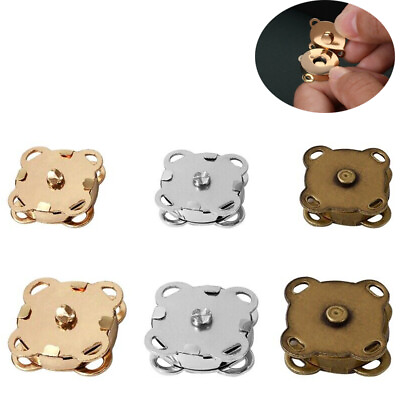#ad 10Pcs Magnetic Snap Fasteners Clasps Closures Buttons Purse Bag Sewing Leather
