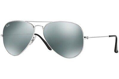 #ad Ray Ban RB 3025 W3277 Aviator Sunglasses Shiny Silver Flash Mirror 58mm