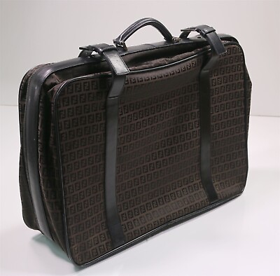 #ad Fendi Vintage Authentic Brown Zucca Weekender Bag Suitcase Luggage 24 x 17 $400.00