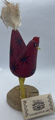 #ad Native American Navajo Folk Art Chicken Signed Ray and Alondra Lansing With Tag