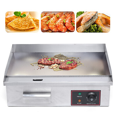 #ad 22quot; Commercial Electric Griddle Flat Top Grill Hot Plate BBQ Countertop 3000W $118.75