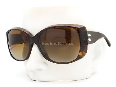 #ad Chanel 5227HA 714 T5 Sunglasses Brown Tortoise Resin Logo Alternative Fit Read