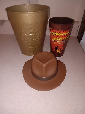 #ad Indiana Jones And The Dial Of Destiny Cup amp; Hat And Gold Popcorn Bucket Cinemark