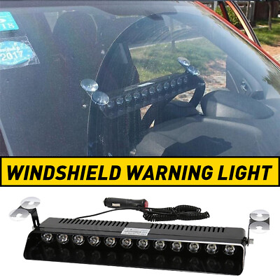 #ad Hazard Flashing Windshield Strobe Light White Amber 12 LED Emergency Warning $21.99