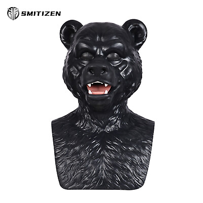 #ad SMITIZEN Silicone Black Bear Mask Fierce Monster Masken Cosplay Animal Hoods