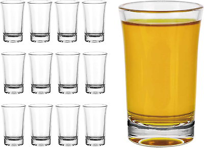 #ad Clear Shot Glasses Set of 12 1.5 Ounce Heavy Base round Shooter Glass Set