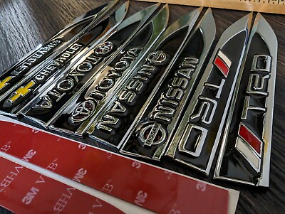 #ad 2pcs CHEVROLET Staneless Steel 3D Side Wing Fender Dagger Emblem Badge Stickers