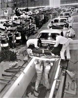 #ad 1965 SHELBY FORD MUSTANG GT 350 ASSEMBLY LINE 8X10 PHOTO AUTO RACING MUSCLE CAR